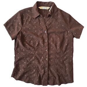 Elegant Brown Floral Men's Casual Shirt